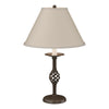 Hubbardton Forge Bronze Natural Linen Shade (Sa) Twist Basket Table Lamp