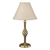 Hubbardton Forge Modern Brass Natural Linen Shade (Sa) Twist Basket Small Table Lamp