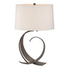 Hubbardton Forge Bronze Flax Shade (Se) Fullered Impressions Table Lamp