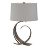 Hubbardton Forge Bronze Light Grey Shade (Sj) Fullered Impressions Table Lamp
