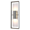 Hubbardton Forge Coastal Natural Iron Coastal Burnished Steel Clear Glass (Zm) Shadow Box Tall Outdoor Sconce
