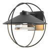 Hubbardton Forge Coastal Black Clear Glass (Zm) Halo Small Outdoor Sconce