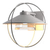 Hubbardton Forge Coastal Burnished Steel Clear Glass (Zm) Halo Small Outdoor Sconce