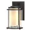 Hubbardton Forge Coastal Black Seeded Glass With Opal Diffuser (Zs) Meridian Outdoor Sconce