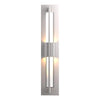 Hubbardton Forge Coastal Burnished Steel Clear Glass (Zm) Double Axis Small Led Outdoor Sconce