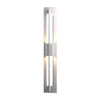 Hubbardton Forge Coastal Burnished Steel Clear Glass (Zm) Double Axis Led Outdoor Sconce