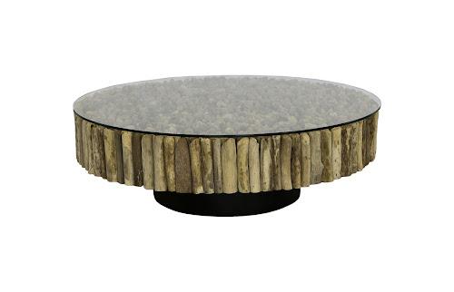 Phillips Manhattan Coffee Table Round with Glass Coffee Tabl