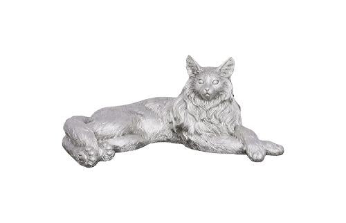 Phillips Cat Sculpture Silver Leaf Decor