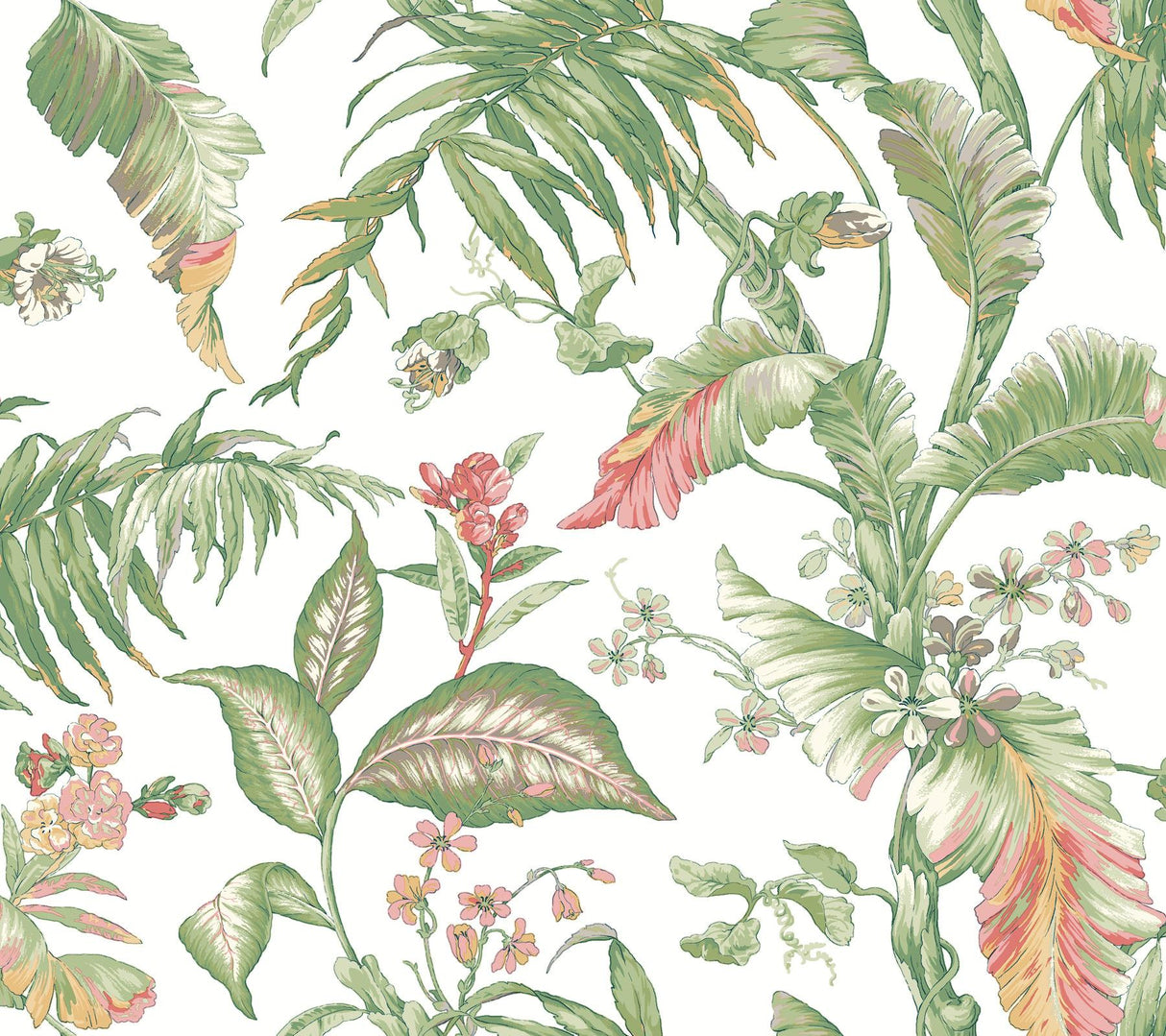 York White Multi Fiji Garden Peel & Stick Multicolor Wallpaper
