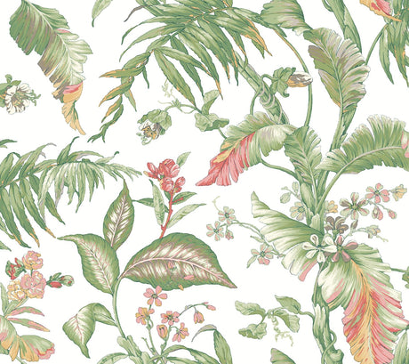 York White Multi Fiji Garden Peel & Stick Multicolor Wallpaper
