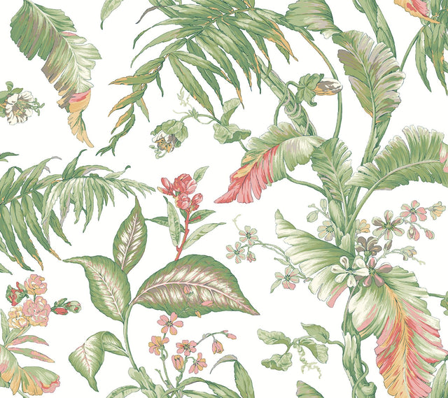 York White Multi Fiji Garden Peel & Stick Multicolor Wallpaper