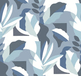 York Blue Papier Colle Blue Wallpaper