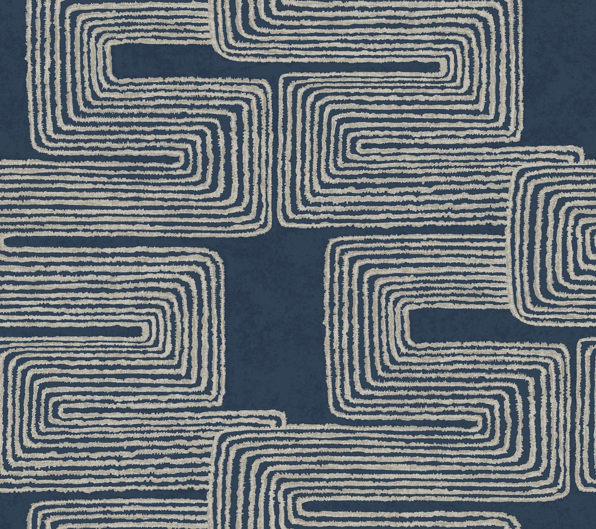 York Midnight & Silver Zulu Thread Blue Wallpaper