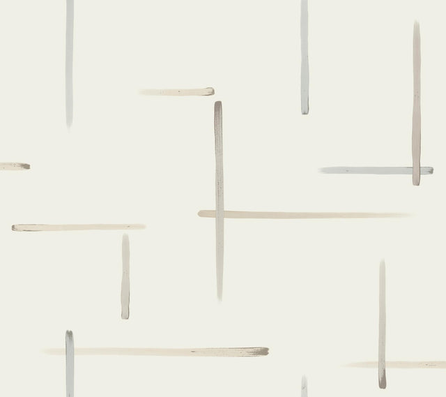 York Neutral & Glint Gilded Sumi-E Off-White Wallpaper