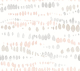York Pink & Grey Dewdrops Pink Wallpaper