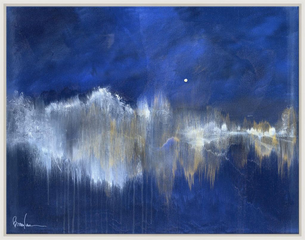 Kravet Winter Moon Large Dark Blue Medium Gray Ivory Wall Art