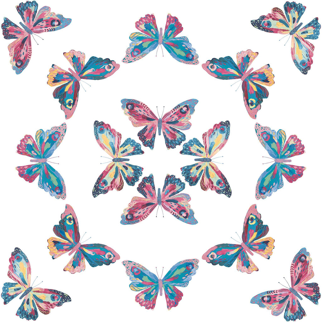 RoomMates Pink & Blue Papillon Peel & Stick Blue Wallpaper